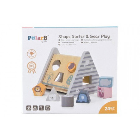 Viga Drevená vkladačka s ozubenými kolieskami