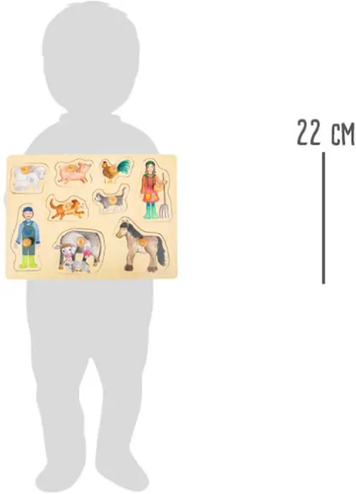 Small Foot Drevené puzzle s úchytom Život na farme