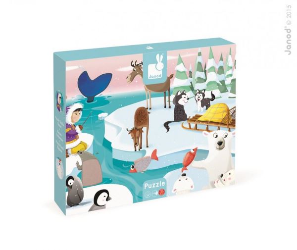 Janod Puzzle dotykové Život na ľade s textúrou