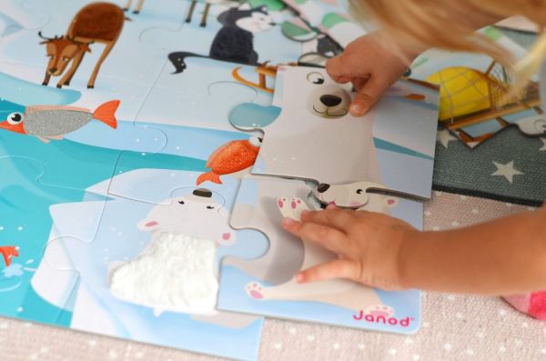 Janod Puzzle dotykové Život na ľade s textúrou