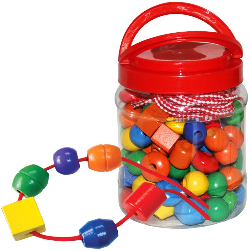 Viga Navliekacie drevené koráliky 90 ks