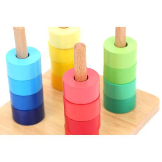 Montessori Dúhové krúžky na 4 kolíkoch