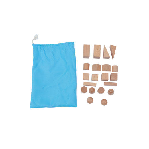 Montessori Tajomné vrecúško s geometrickými telesami