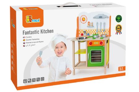 Viga Drevená kuchynka s rúrou