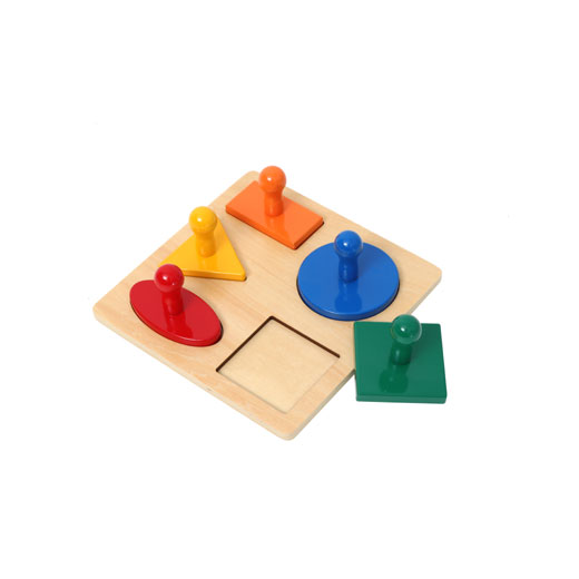 Montessori Puzzle 5 tvarov - veľké úchyty