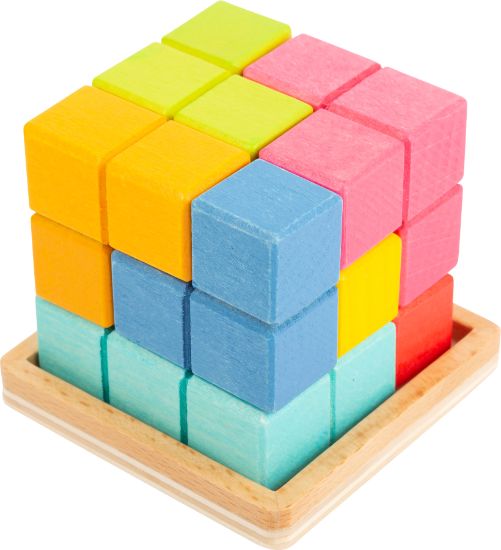 Small Foot Drevená kocka 3D Tetris