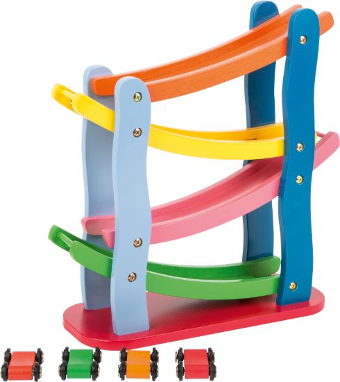 Small Foot Drevená pretekárska dráha 4 autíčka