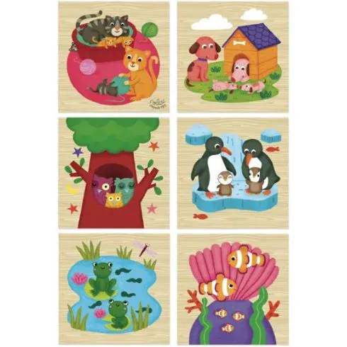 Vilac Drevené kocky Zvieratká 9 ks