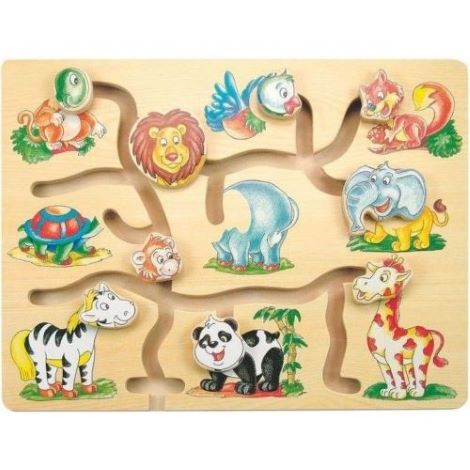 Bino Motorický labyrint Nájdi hlavu zvieratka