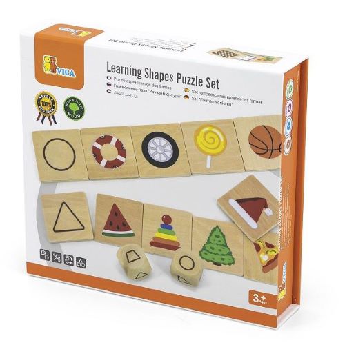Viga Drevené puzzle Tvary