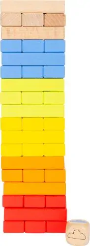 Small Foot Drevená Jenga dúhová