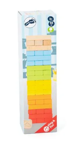 Small Foot Drevená Jenga dúhová