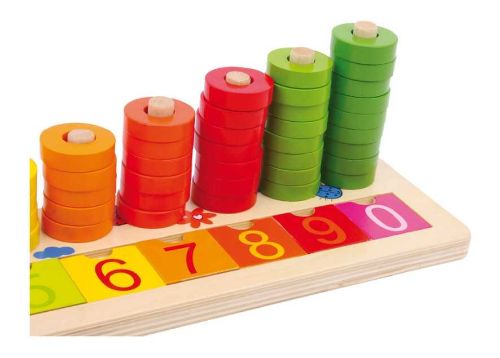 Small Foot Drevená hra Počítacia doska s krúžkami