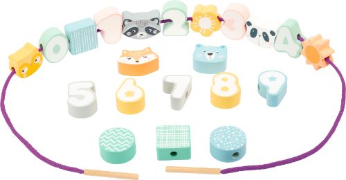 Small Foot Navliekanie korálikov v pastelových farbách