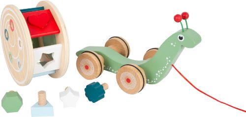 Small Foot Ťahací motorický Slimák s tvarmi