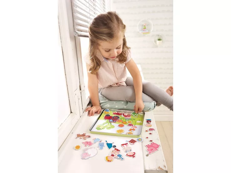 Haba Magnetická hračka Farma v kovovej krabici