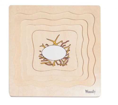 Woody Puzzle na doske Vývoj sliepky