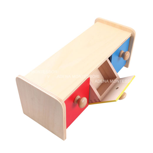 Montessori Krabička s farebnými zásuvkami