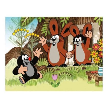 Dino Drevené kocky kubus Krtko a priatelia 12 ks