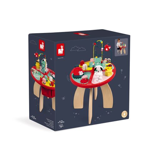 Janod Drevený hrací stolík s aktivitami na jemnú motoriku Baby Forest