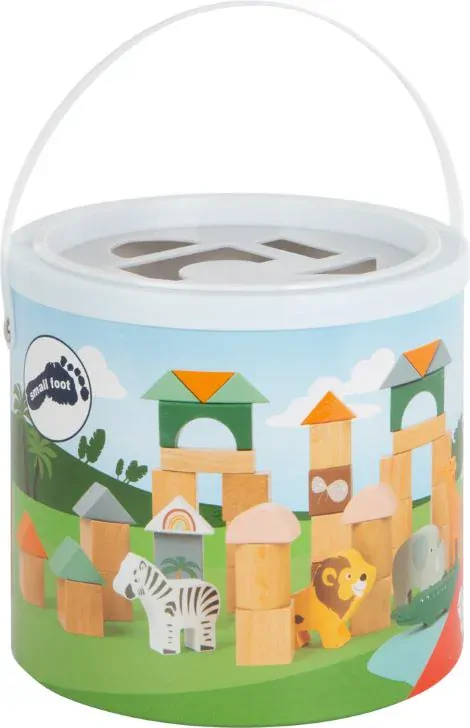 Small Foot Drevené stavebné kocky Safari 50 ks