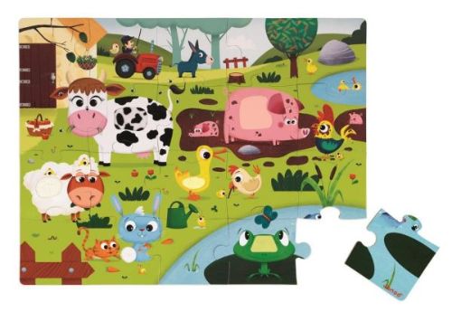Janod Puzzle dotykové Zvieratká na farme