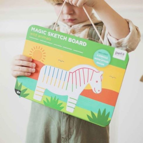 Petitcollage Magnetická kresliaca tabuľka Divoké zvieratá