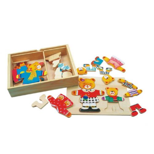 Bino Obliekacie puzzle Medvedica s medvedíkom