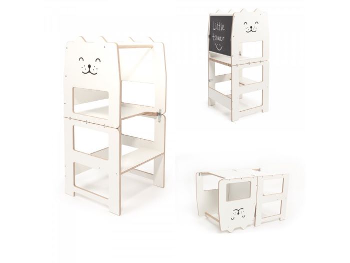 Craffox Montessori multifunkčná učiaca veža Mačka biela