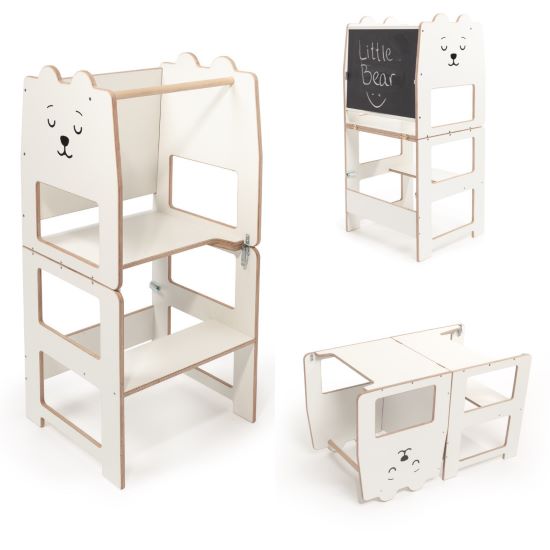 Craffox Montessori multifunkčná učiaca veža Medveď biely