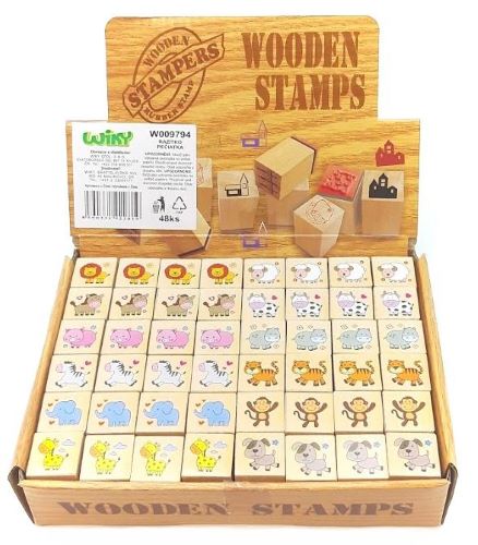 Goki Drevené pečiatky Zvieratká 1ks