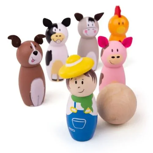 Bigjigs Toys Drevené kolky Farma