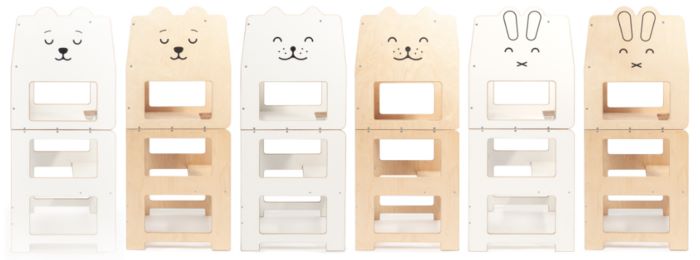 Craffox Montessori multifunkčná učiaca veža Medveď biely