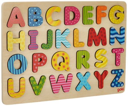 Goki Drevené puzzle Písmená