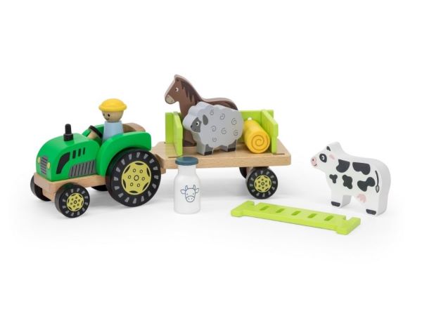 Viga Drevený traktor so zvieratkami