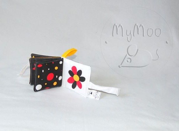 MyMoo Montessori textilná knižka kontrastná