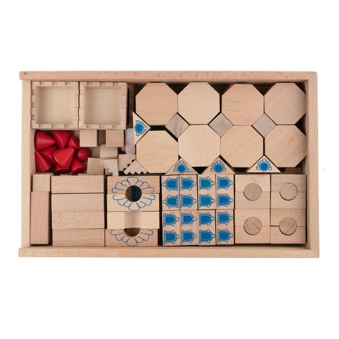 Goki Drevená stavebnica Zámok 145 ks