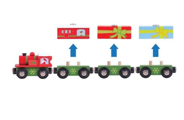 Bigjigs Rail Vianočný vláčik s 3 koľajnicami