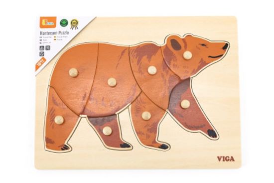Viga Drevená montessori vkladačka Medveď