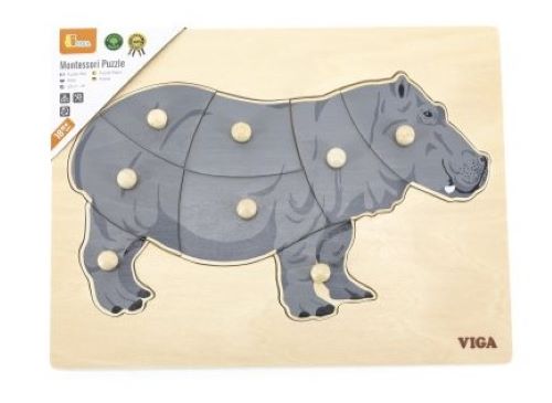 Viga Drevená montessori vkladačka Hroch