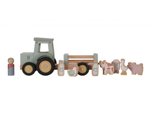 Little Dutch Drevený traktor s prívesom Farma