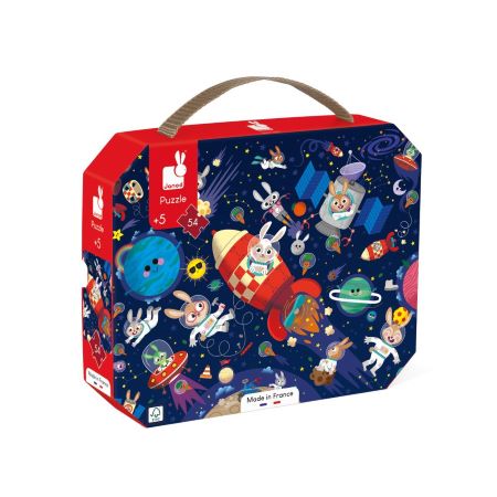 Janod Puzzle v kufríku Raketa vo vesmíre 54ks