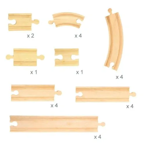 Bigjigs Rail Drevené koľaje set 24 ks