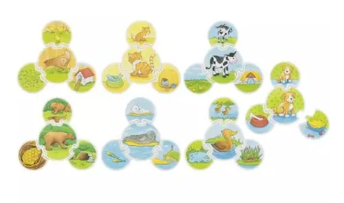 Goki Drevené priraďovacie puzzle Zvieratká