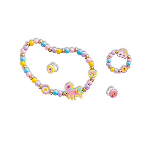 Janod Atelier Kreatívna sada Výroba šperkov Drevené korálky Dúhová krajina 4 ks