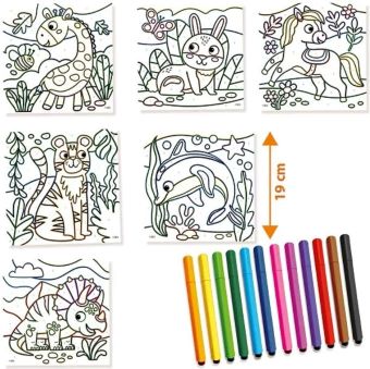 SES Vyfarbovanie zvieratiek podľa čísel s trojhrannými fixkami