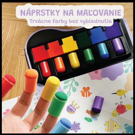 Jar Melo Kreatívna kniha Maľovanie prstami so šablónami