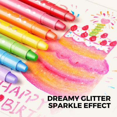 Jar Melo Jemné voskovky umývateľné Glitter 12 ks