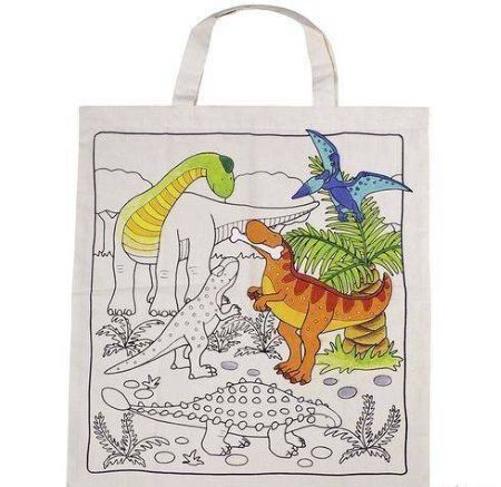 Goki Bavlnená taška na vymaľovanie Dinosaury 1 ks
