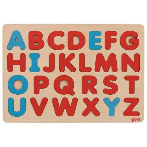 Goki Drevené puzzle Písmená v štýle Montessori
